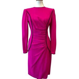 Vintage Dress Small Long Sleeve Emanuel Ungaro Parallele Paris RARE 80s 40s